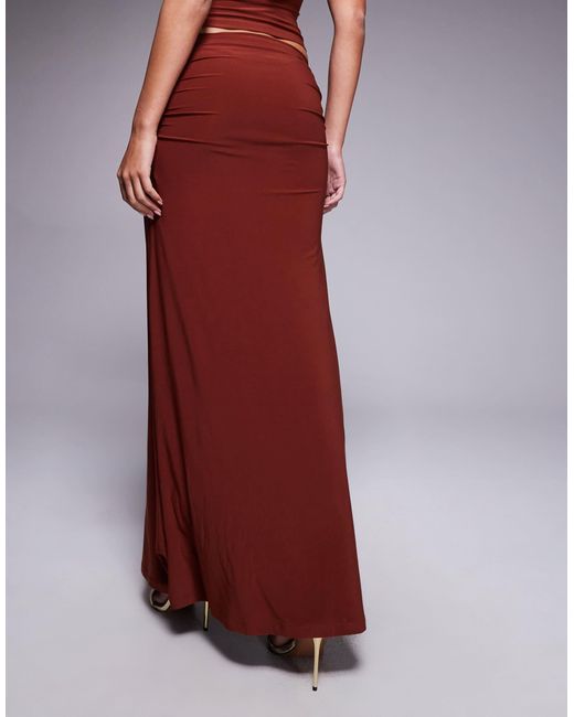 Forever New Red Slinky Maxi Skirt Co-Ord