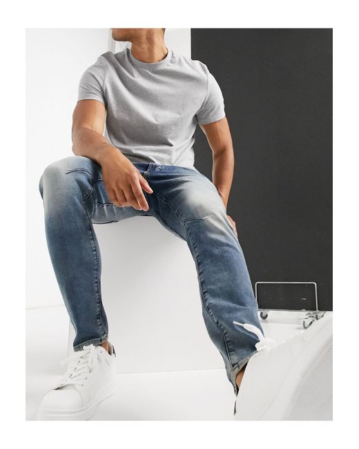 G-Star RAW Blue D-staq 3d Slim Fit Jeans for men