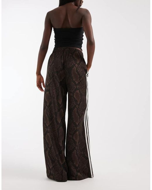 Adidas Originals Black Wide Leg Satin Track Pants