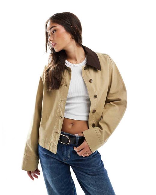 ASOS Blue Contrast Collar Utility Jacket