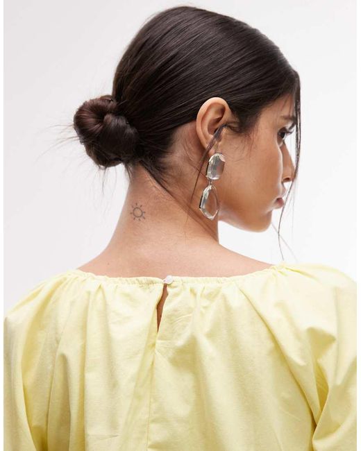 ASOS Natural Volume Bubble Hem Blouse