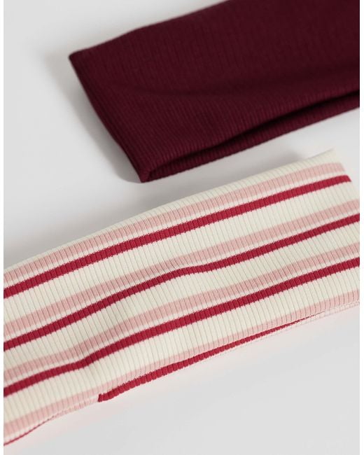 Accessorize Purple 2 Pack Striped Headbands