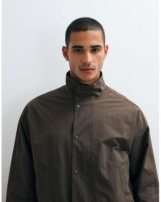 SELECTED Black High Neck Light Bomber Jacket for men