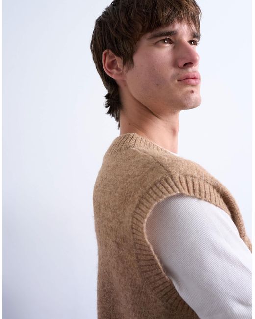Topman – oversize-strickpullunder in Brown für Herren