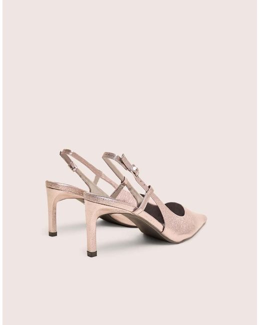 Public Desire Natural Salsa Cracked Sling Back Pointed Toe Heels