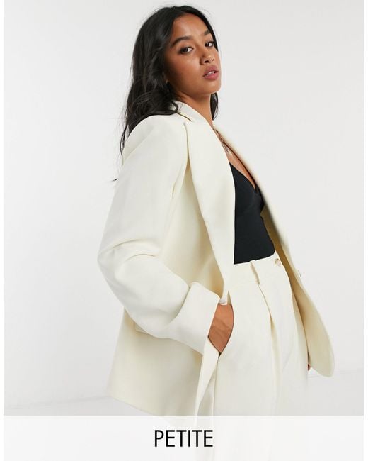 TOPSHOP Petite Clean Crepe Blazer in White