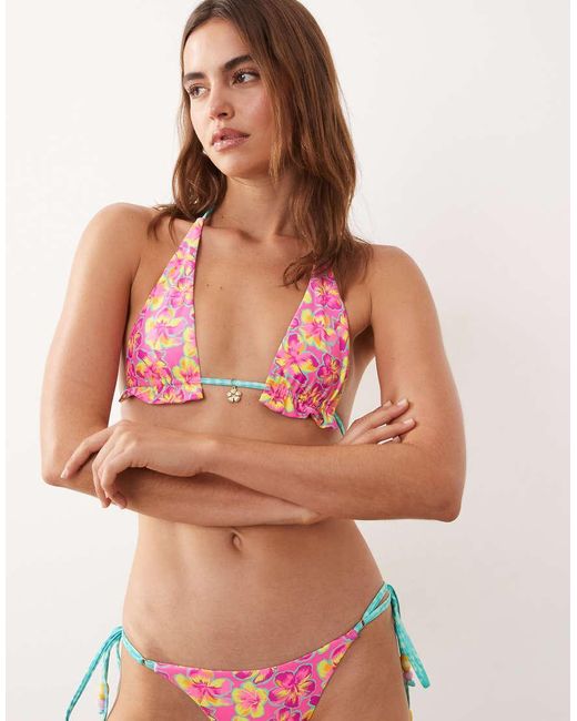 Kulani Kinis Green Sun Pop Halterneck Bikini Top