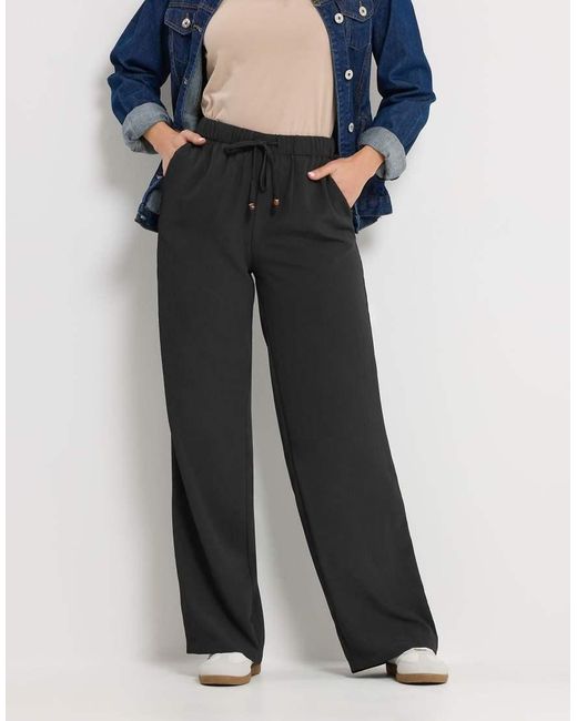 Long Tall Sally Blue Textured Wide Leg Trousers