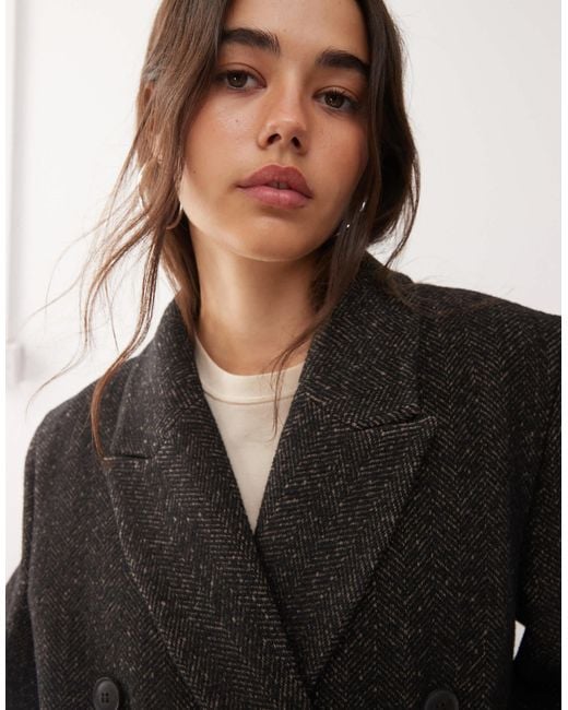 Weekday Gray – logan – knielanger oversize-mantel aus wollmix