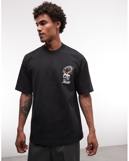 AllSaints Black Snakepit Graphic Logo T-shirt With Back Print for men