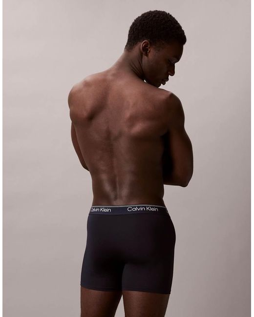 Calvin Klein Blue Micro Stretch 3 Pack Boxer Briefs for men