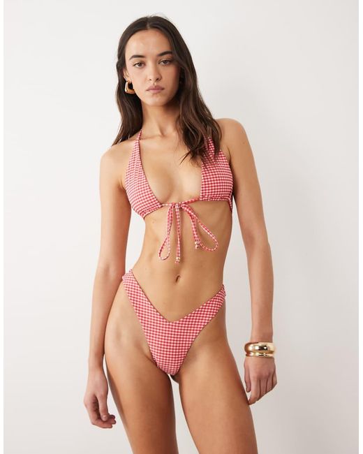 Kulani Kinis Red Strawberry Siesta Halter Bikini Top