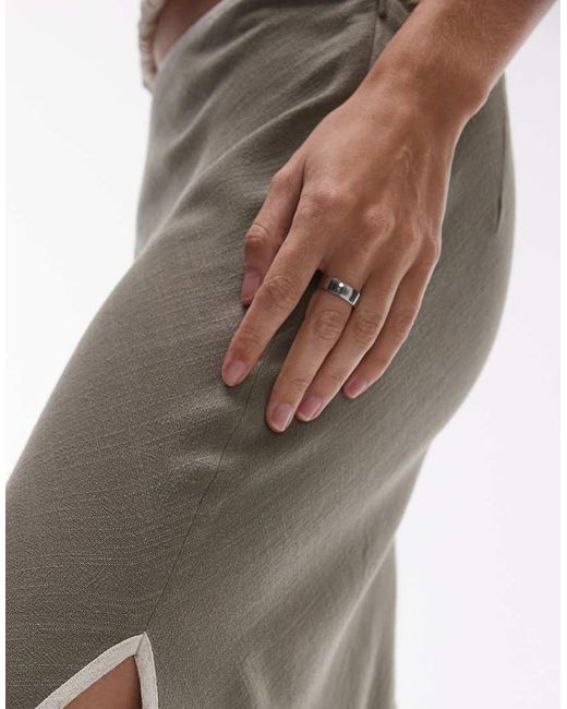 TOPSHOP White Linen Bias Maxi Skirt
