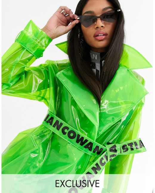 ASOS Green X Christian Cowan Lime Clear Trenchcoat