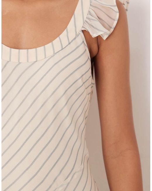 ASOS Natural Scoop Neck Maxi Dress With Tie Back