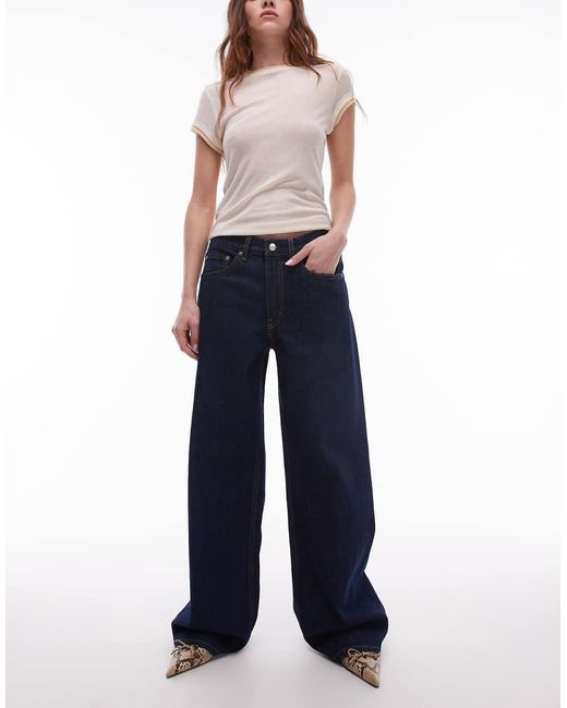 ARKET Blue Cloud Low Rise Baggy Wide Leg Jeans