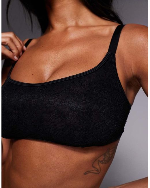 ASOS Black Fuller Bust Lana All Over Lace Crop Bralette