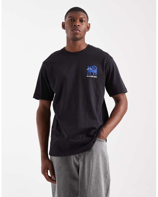 Only & Sons Blue Relaxed Fit T-shirt With Chances Back Print for men