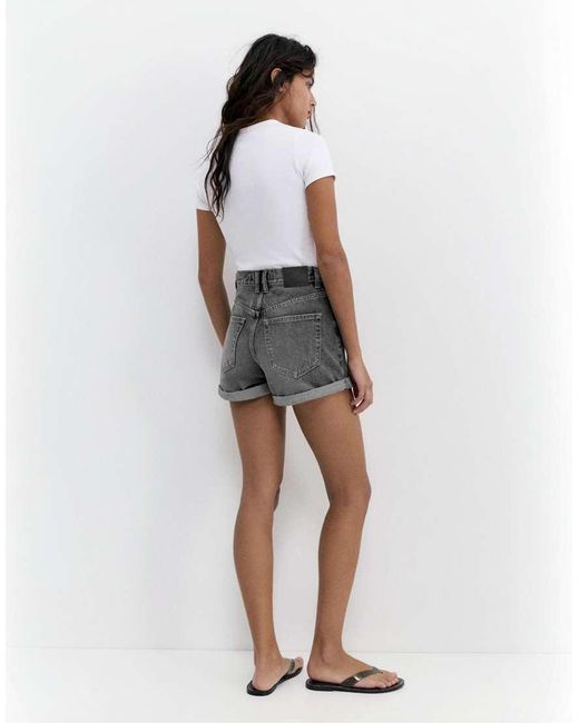 Pull&Bear Black Mom Denim Shorts