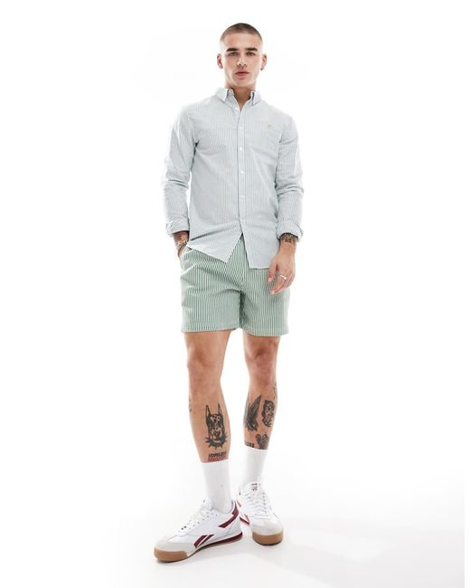 Camisa Y Blanca A Rayas De Manga Larga Brewer De Farah de hombre de color Blue