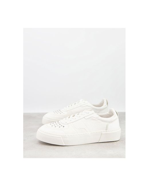 ASOS Sneakers Met Slangenprint En Studs in het Wit voor heren - Lyst