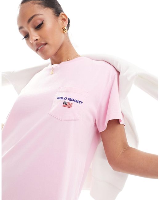 Sport capsule - robe t-shirt en jersey à logo Polo Ralph Lauren en coloris Pink
