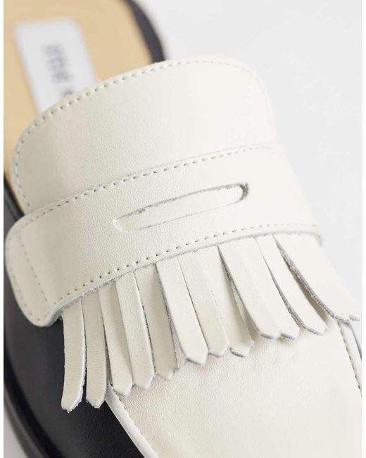 Steve Madden White Nanette Mule Loafers