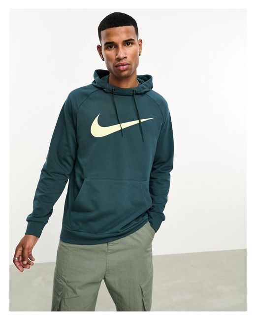 Sudadera verde oscuro intenso con capucha y logo swoosh dri-fit Nike de hombre de color Blue