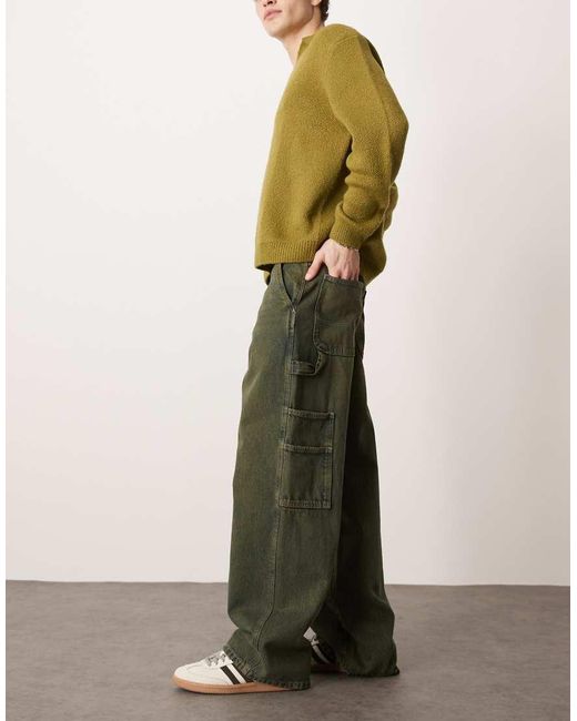 Dickies Losse Timmermansbroek Van Denim Met Contrasterende Stiksels in het Green voor heren