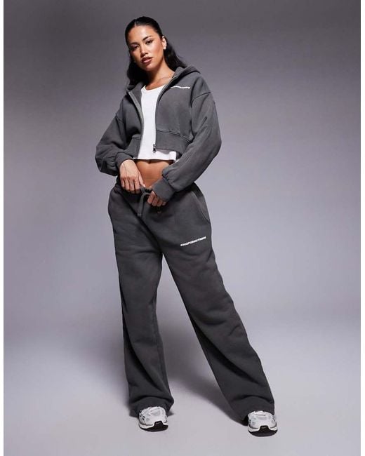 Good For Nothing Gray Cropped Zip Through Hoodie