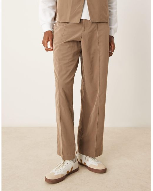 Pantalon large d'ensemble élégant à taille élastique en tissu technique ASOS pour homme en coloris Natural