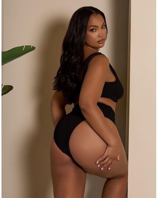 Moda Minx Curve Brown X Bernadette Afia Scrunch High Waist Bikini Bottom