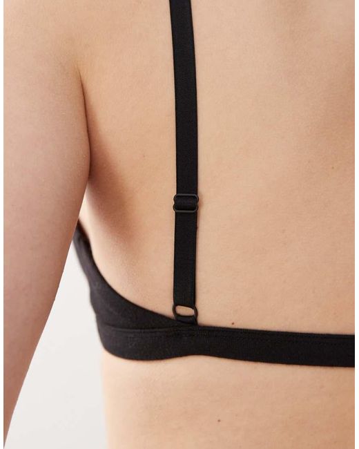 Weekday Black Inez Soft Triangle Bra