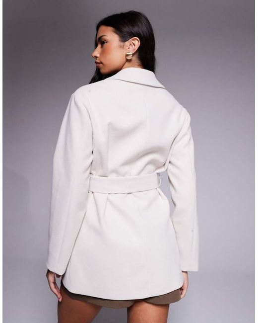 Forever New Gray Formal Smart Wrap Coat
