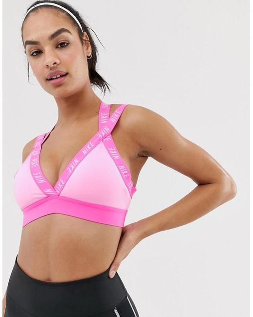 nike pink indy bra