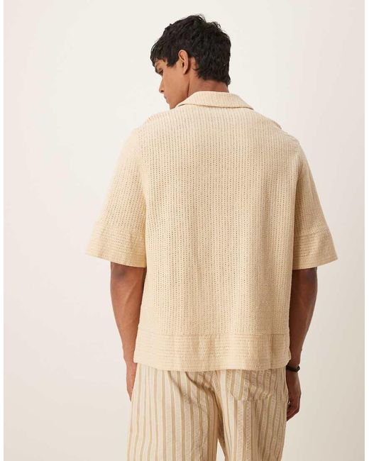 Camicia Squadrata Oversize di ASOS in Natural da Uomo