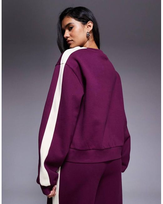 ASOS Purple Weekend Collective Heavyweight Sweatshirt With Ski Club Design