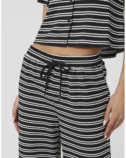 Brave Soul Gray Textured Jersey Stripe Straight Leg Trousers