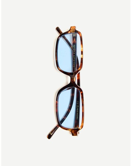 Bershka Blue – rechteckige sonnenbrille mit rahmen