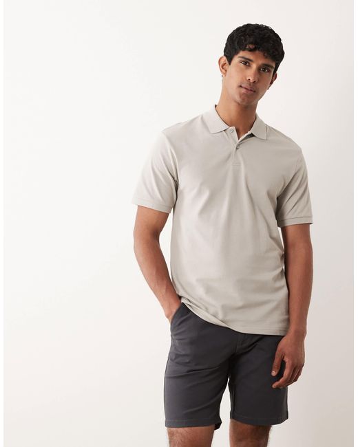ASOS – basic-polohemd aus pikee in Gray für Herren