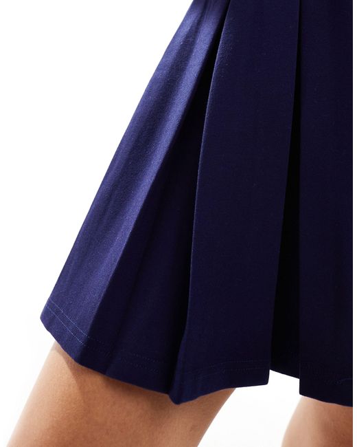 ASOS Blue Ponte Pleated Mini Skirt