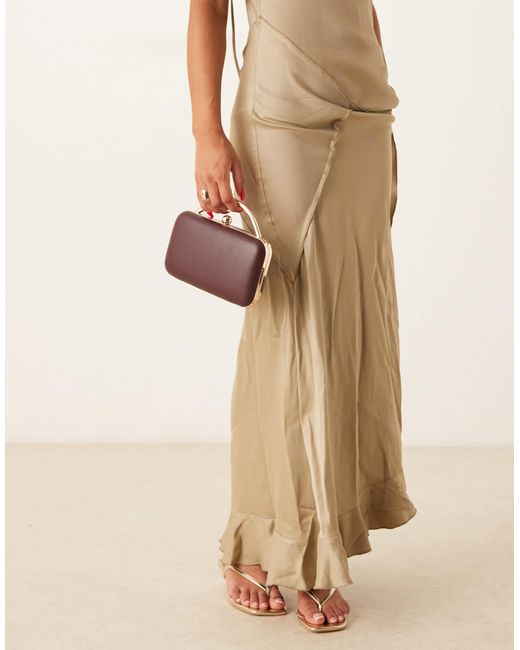ASOS Natural Coated Round Frame Clutch Bag