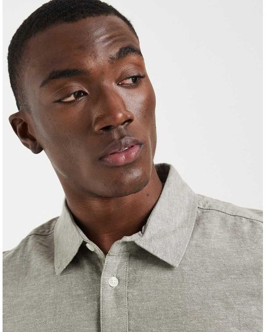 Camicia Vestibilità Classica di Blend in Gray da Uomo