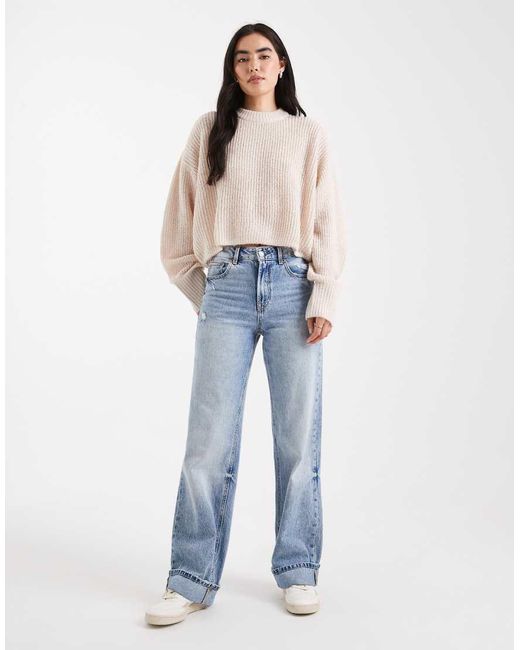 Miss Selfridge Blue Slouchy Knit Jumper