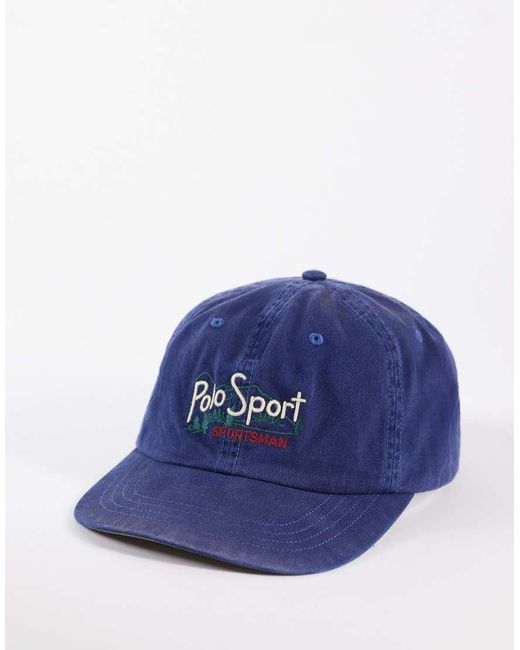 Polo Ralph Lauren Blue Sports Capsule Logo Baseball Cap for men