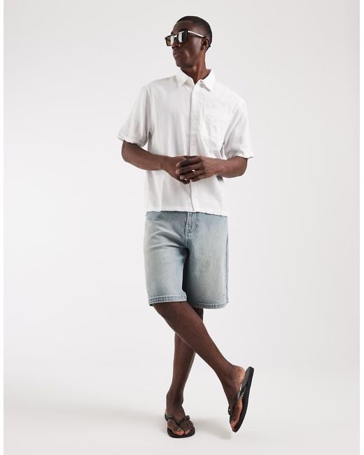 Hollister White Boxy Cropped Short Sleeve Shirt for men