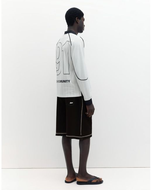 Pull&Bear White Stwd jogger Bermuda Shorts With Seams for men