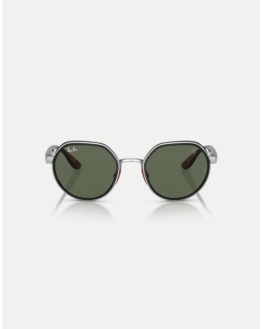 Ray-Ban Green Rb3703M Scuderia Ferrari Collection Irregular Sunglasses With Lens
