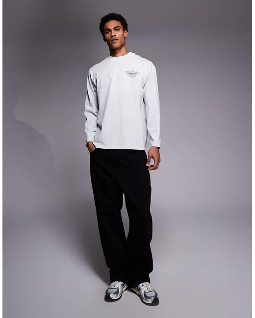 Good For Nothing Gray Oversized Long Sleeve T-Shirt for men