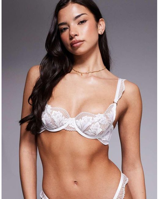 Bluebella White Gabriella Floral Embroidered Wired Bra